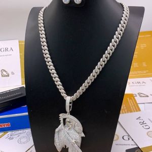 VVS Moissanite Diamond Grim Reaper Pendant Cuban N
