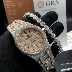 VVS Moissanite AP Watch and Bracelet Combo
