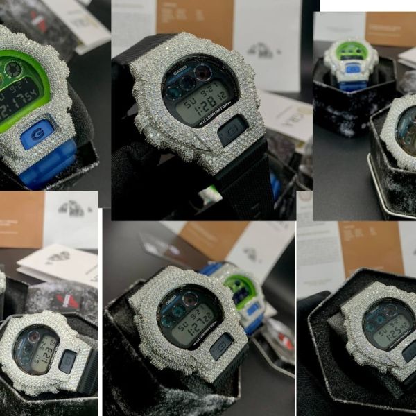 VVS Moissanite Diamond G Shock Watches in differen