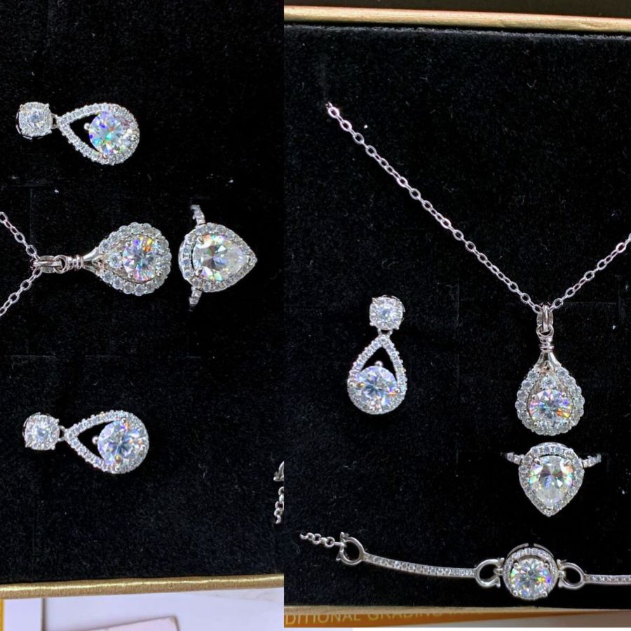 VVS Moissanite Diamond female jewelry Set