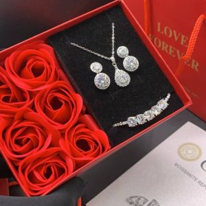 VVS Moissanite Diamond Earrings Necklace and Brace