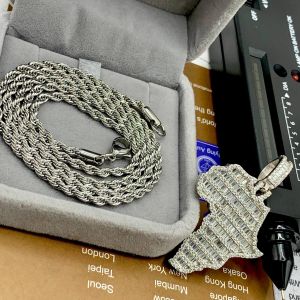VVS Moissanite Diamond Map of Africa Pendant with 